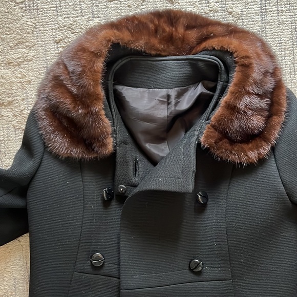 Vintage-The American Way brand Vintage beautiful wool and fur peacoat - Picture 2 of 9